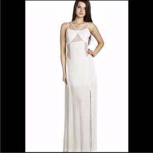 Mesh Boho White Maxi Dress